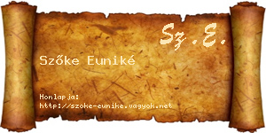 Szőke Euniké névjegykártya
